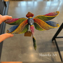 Load image into Gallery viewer, Magical Dragonfly Hand carved and Dot Painted by Mustofa Art Various Options
