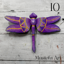 Load image into Gallery viewer, Magical Dragonfly Hand carved and Dot Painted by Mustofa Art Various Options
