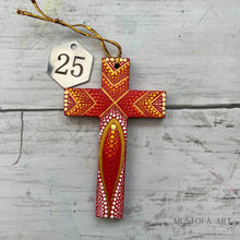 Load image into Gallery viewer, Custom Small Hand Painted Cross Ornament&#39;s by Mustofa Art
