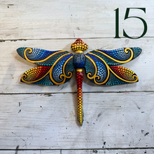 Load image into Gallery viewer, Magical Dragonfly Hand carved and Dot Painted by Mustofa Art Various Options
