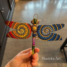 Load image into Gallery viewer, Magical Dragonfly Hand carved and Dot Painted by Mustofa Art Various Options
