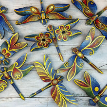 Load image into Gallery viewer, Magical Dragonfly Hand carved and Dot Painted by Mustofa Art Various Options
