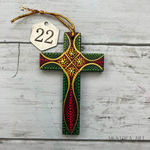 Load image into Gallery viewer, Custom Small Hand Painted Cross Ornament&#39;s by Mustofa Art
