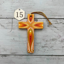 Load image into Gallery viewer, Custom Small Hand Painted Cross Ornament&#39;s by Mustofa Art
