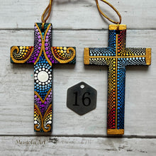 Load image into Gallery viewer, Custom Small Hand Painted Cross Ornament&#39;s by Mustofa Art
