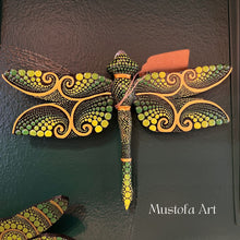 Load image into Gallery viewer, Magical Dragonfly Hand carved and Dot Painted by Mustofa Art Various Options
