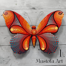 Load image into Gallery viewer, Large Magical Butterfly Hand carved and Dot Painted by Mustofa Art Various Options
