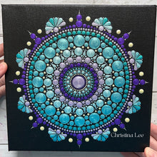 Load image into Gallery viewer, Blue Sun 8&quot; x 8&quot; on Canvas by Christina Lee
