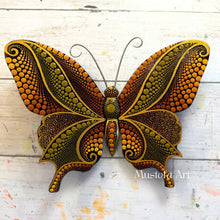 Load image into Gallery viewer, Medium Magical Butterfly Hand carved and Dot Painted by Mustofa Art Various Options
