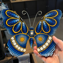 Load image into Gallery viewer, Medium Magical Butterfly Hand carved and Dot Painted by Mustofa Art Various Options
