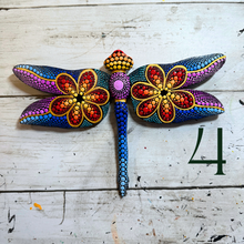 Load image into Gallery viewer, Magical Dragonfly Hand carved and Dot Painted by Mustofa Art Various Options
