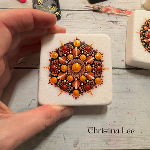 Late Autumn 3x3 Hand Painted Santorini Marble