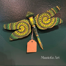 Load image into Gallery viewer, Magical Dragonfly Hand carved and Dot Painted by Mustofa Art Various Options
