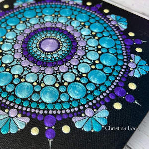 Blue Sun 8" x 8" on Canvas by Christina Lee