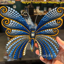 Load image into Gallery viewer, Medium Magical Butterfly Hand carved and Dot Painted by Mustofa Art Various Options
