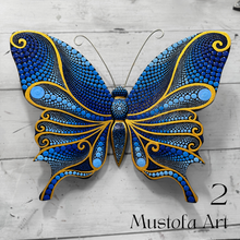 Load image into Gallery viewer, Large Magical Butterfly Hand carved and Dot Painted by Mustofa Art Various Options
