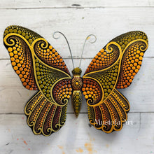 Load image into Gallery viewer, Medium Magical Butterfly Hand carved and Dot Painted by Mustofa Art Various Options
