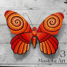 Load image into Gallery viewer, Large Magical Butterfly Hand carved and Dot Painted by Mustofa Art Various Options
