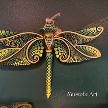 Load image into Gallery viewer, Magical Dragonfly Hand carved and Dot Painted by Mustofa Art Various Options
