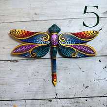 Load image into Gallery viewer, Magical Dragonfly Hand carved and Dot Painted by Mustofa Art Various Options
