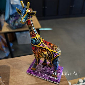 Giraffe Hand Carved and Painted by Mustofa Art Multiple Options