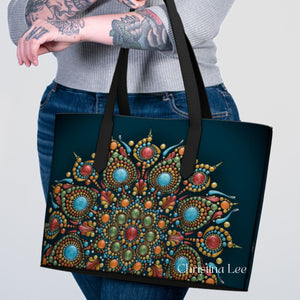 Vegan Leather Bag Autumnal Equinox Mandala