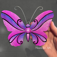 Load image into Gallery viewer, Mini Magical Butterfly Hand carved and Dot Painted by Mustofa Art Various Options
