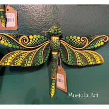 Load image into Gallery viewer, Magical Dragonfly Hand carved and Dot Painted by Mustofa Art Various Options
