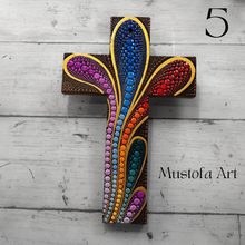 Load image into Gallery viewer, Custom Medium Hand Painted Cross by Mustofa Art
