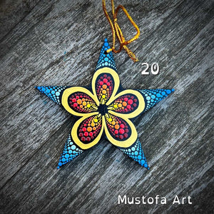 Unpainted Handmade Wooden Star by Mustofa Art