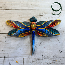 Load image into Gallery viewer, Magical Dragonfly Hand carved and Dot Painted by Mustofa Art Various Options
