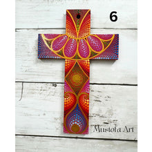 Load image into Gallery viewer, Custom Medium Hand Painted Cross by Mustofa Art
