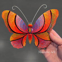 Load image into Gallery viewer, Mini Magical Butterfly Hand carved and Dot Painted by Mustofa Art Various Options
