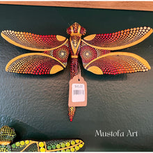 Load image into Gallery viewer, Magical Dragonfly Hand carved and Dot Painted by Mustofa Art Various Options
