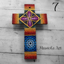 Load image into Gallery viewer, Custom Medium Hand Painted Cross by Mustofa Art
