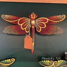 Load image into Gallery viewer, Magical Dragonfly Hand carved and Dot Painted by Mustofa Art Various Options
