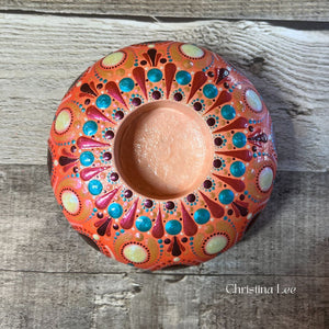 Tea Light SW Sunset Mandala Stone