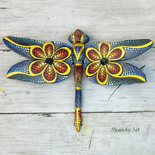 Load image into Gallery viewer, Magical Dragonfly Hand carved and Dot Painted by Mustofa Art Various Options
