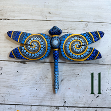 Load image into Gallery viewer, Magical Dragonfly Hand carved and Dot Painted by Mustofa Art Various Options
