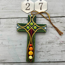 Load image into Gallery viewer, Custom Small Hand Painted Cross Ornament&#39;s by Mustofa Art
