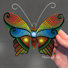 Load image into Gallery viewer, Mini Magical Butterfly Hand carved and Dot Painted by Mustofa Art Various Options
