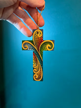 Load image into Gallery viewer, Custom Small Hand Painted Cross Ornament&#39;s by Mustofa Art
