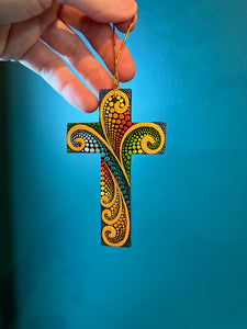 Custom Small Hand Painted Cross Ornament's by Mustofa Art