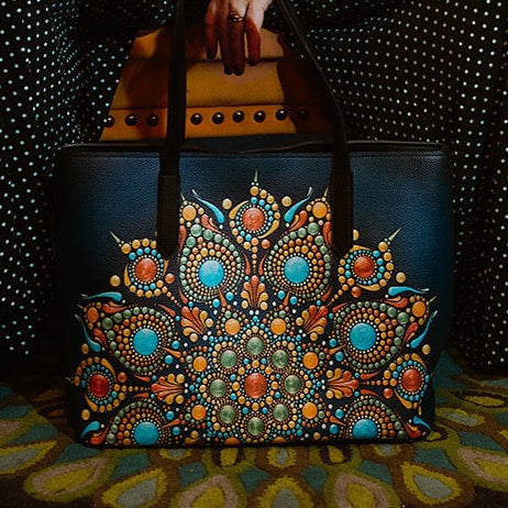 Vegan Leather Bag Autumnal Equinox Mandala