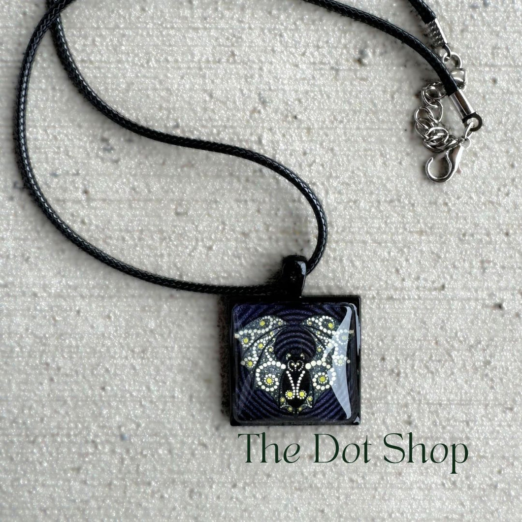 Bat (Sonar) Pendant Necklace Square