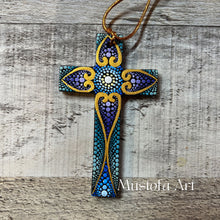 Load image into Gallery viewer, Custom Small Hand Painted Cross Ornament&#39;s by Mustofa Art
