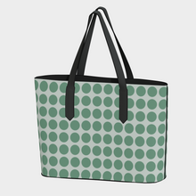 Load image into Gallery viewer, Vegan Leather Bag Green Dots with Brown Straps
