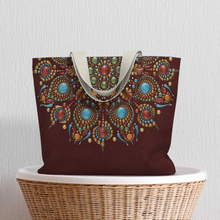 Load image into Gallery viewer, Autumnal Equinox Mandala Lined Tote Bag
