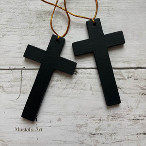 Small Unpainted Handmade Wooden Crosses by Mustofa Art