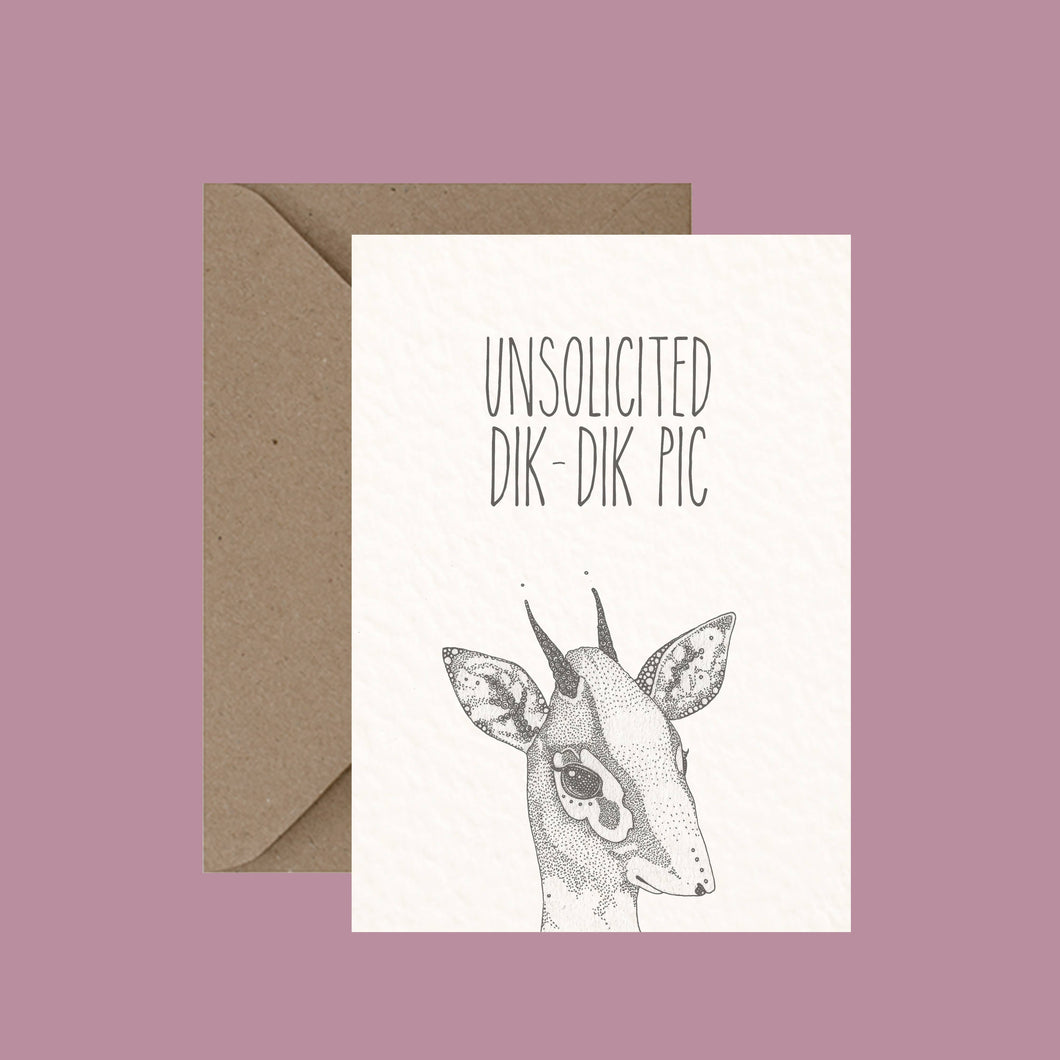 Unsolicited Dik Dik Pic - Pun Greeting Card